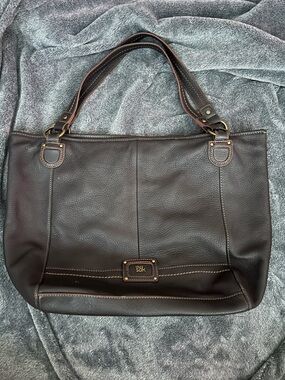 The Sak Chocolate Brown Pebbled Leather Tote Bag